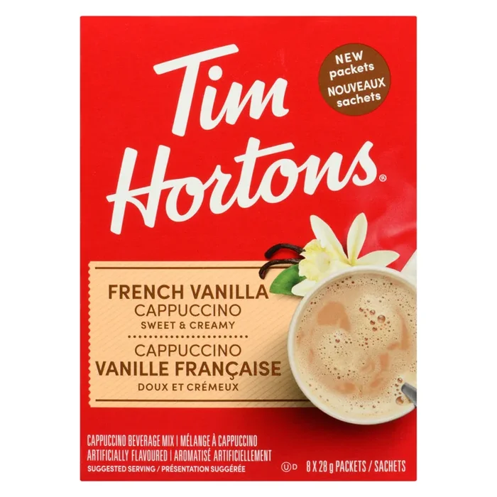 Tim Hortons Cappuccino Beverage Mix French Vanilla, 8-Pack, 28 g