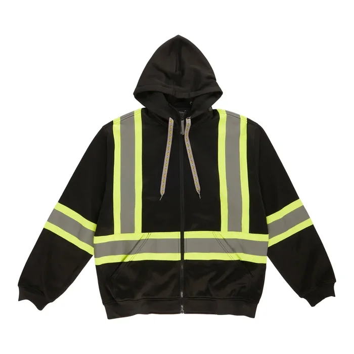 Tradesmax Pro Men’s Black HIVIS Fleece Work Hoodie