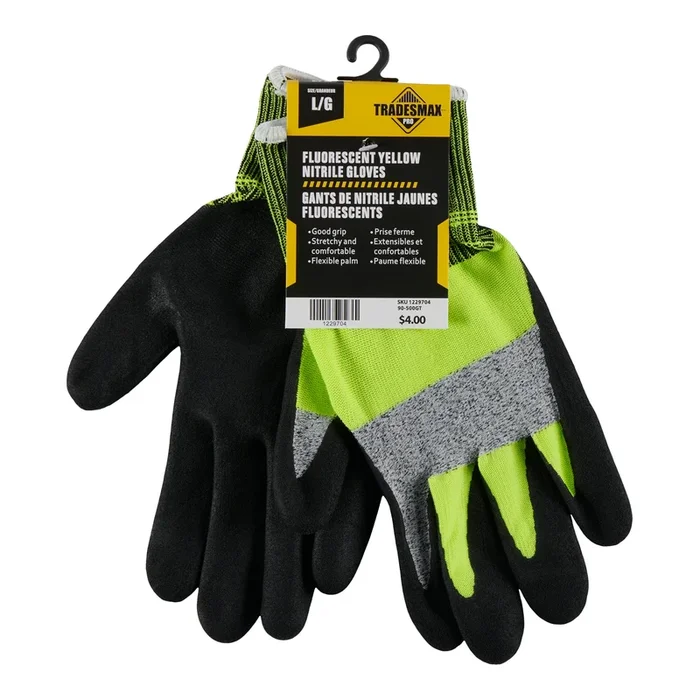 Tradesmax Pro Men’s Yellow Nitrile Gloves