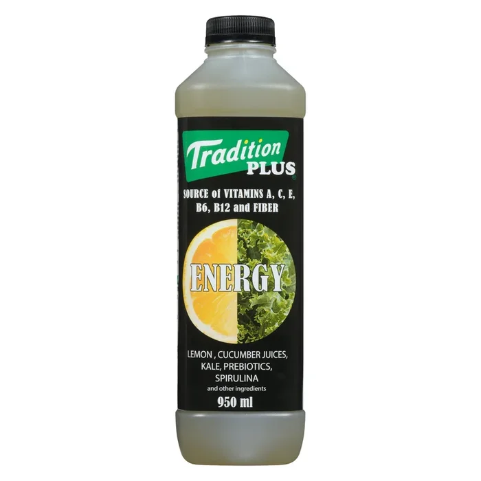 Tradition Plus Lemon, Cucumber, Juices, Kale, Prebiotics, Spirulina Energy, 950 ml