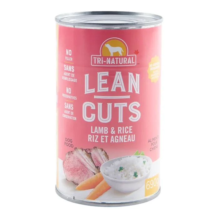 Tri-Natural Lean Cuts Lamb and Rice Canned Dog Food, 690-g