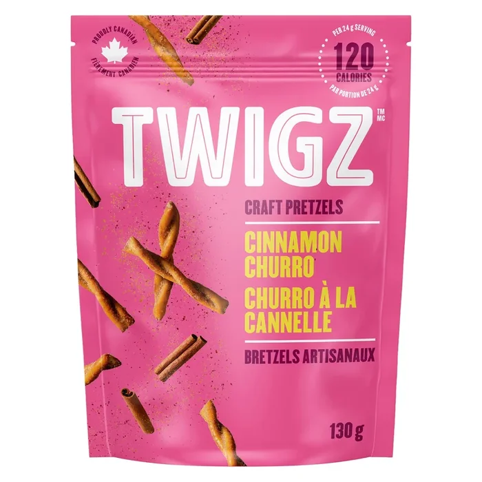 Twigz Craft Pretzels Cinnamon Churro, 130 g