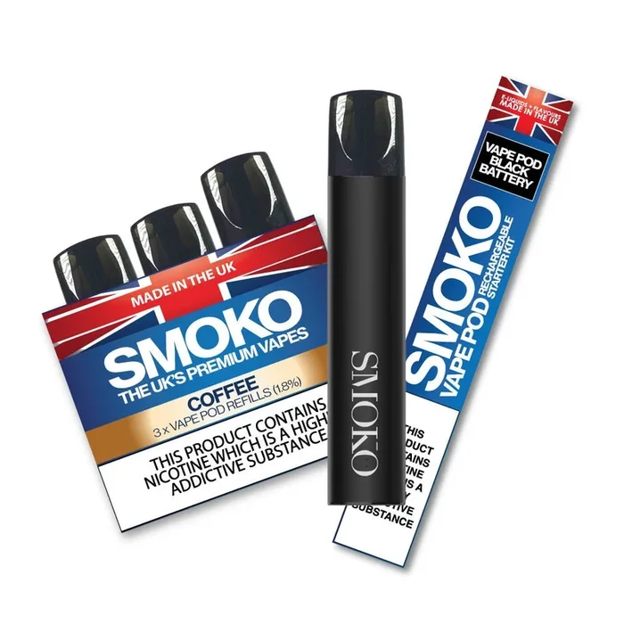 VAPE POD Starter Kit BLACK + 1 Pack COFFEE 1.8% VAPE POD Refills