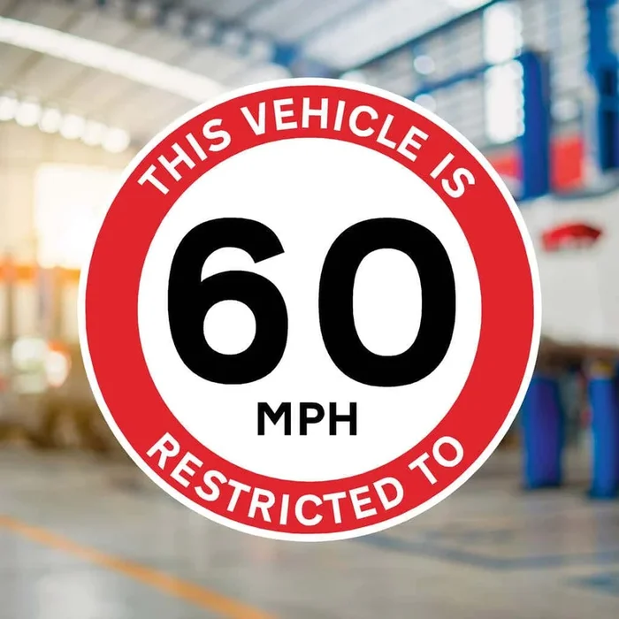 Vehicle Restricted Speed 60 MPH Sign