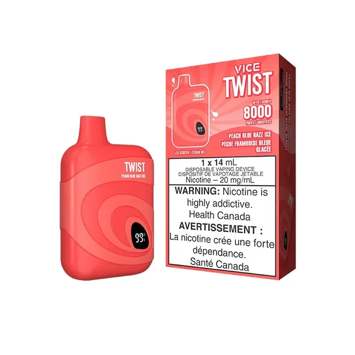 VICE TWIST 8000 Disposable – Peach Blue Razz Ice (ON)