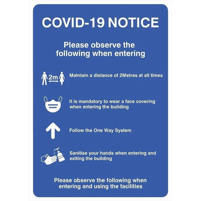 Virus Notice Observe When Entering Sign