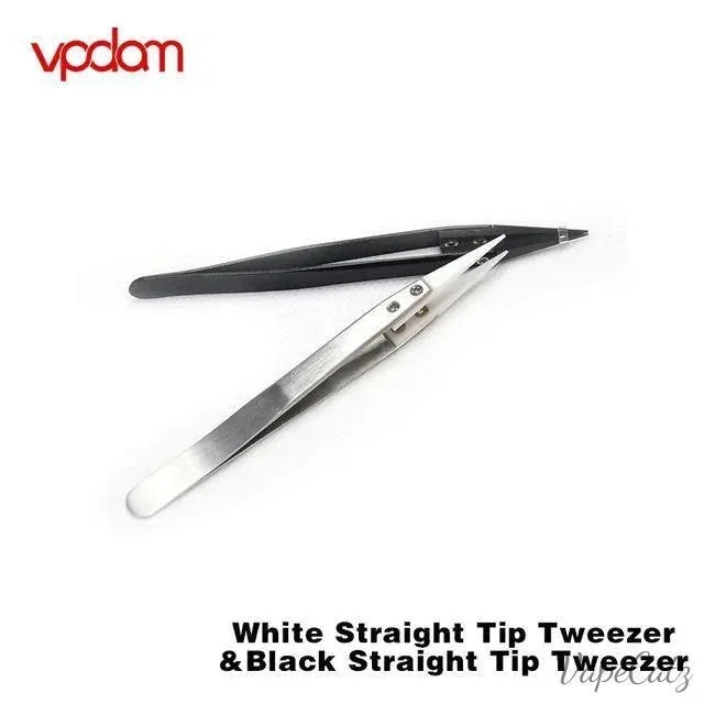 Vpdam Straight White Tip Tweezers