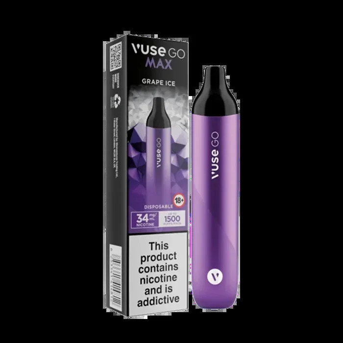 VUSE GO MAX DISPOSABLE GRAPE ICE 34MG 1500 PUFF