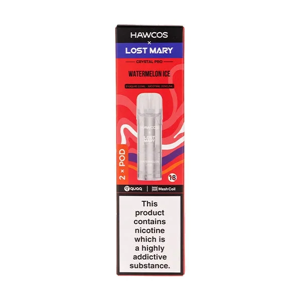 Watermelon Ice Crystal Pro Prefilled Pods by Hawcos x Lost Mary