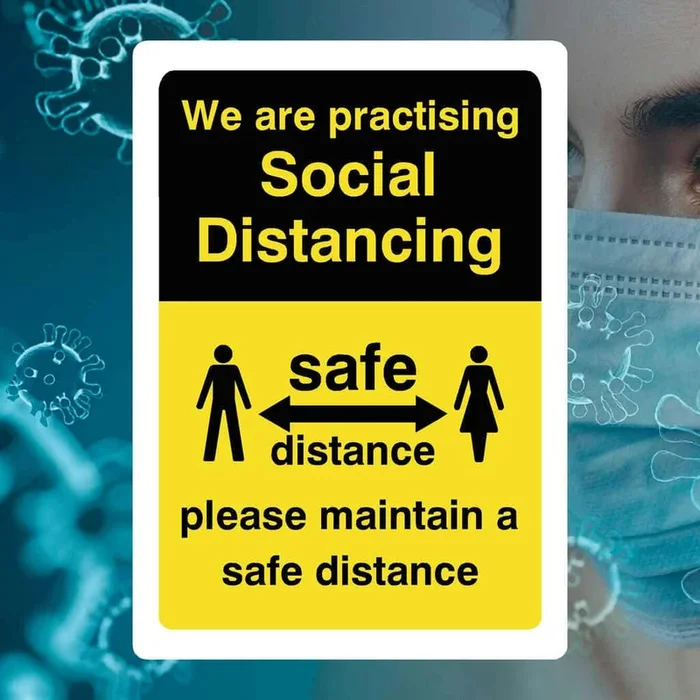 We Are Practising Social Distancing Maintain A Safe Distance Sign