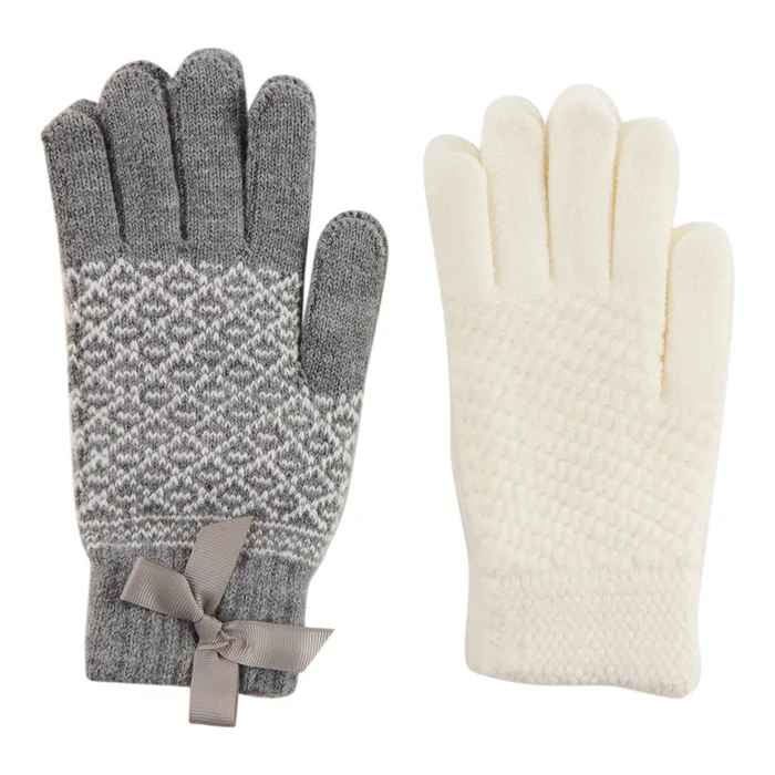 Women’s Brushed Knit Gloves, 2 Pack