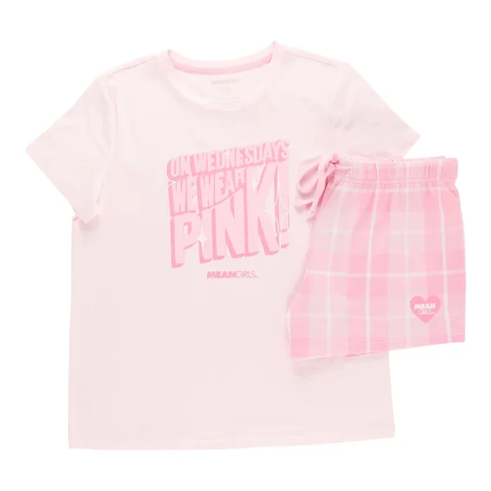 Women’s Licensed Mean Girls Crew Neck PJ Set, 2-Piece