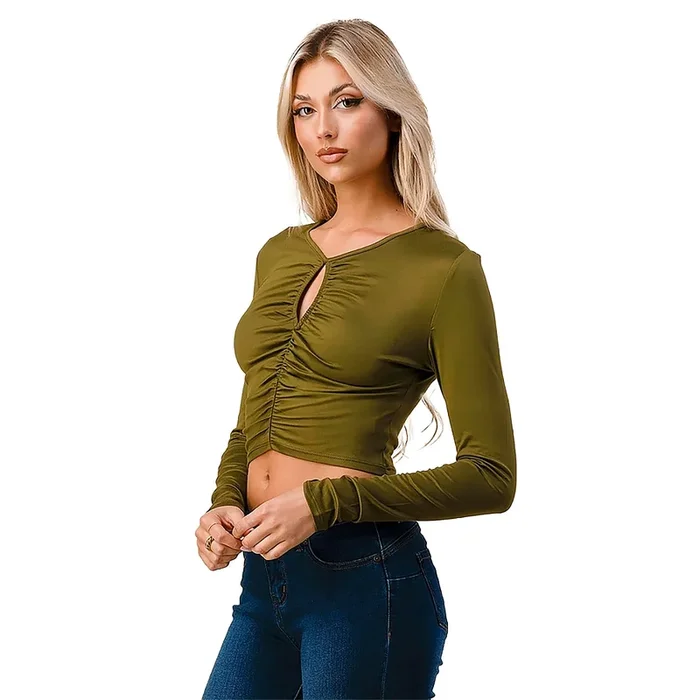 Women’s Long Sleeve Keyhole Top