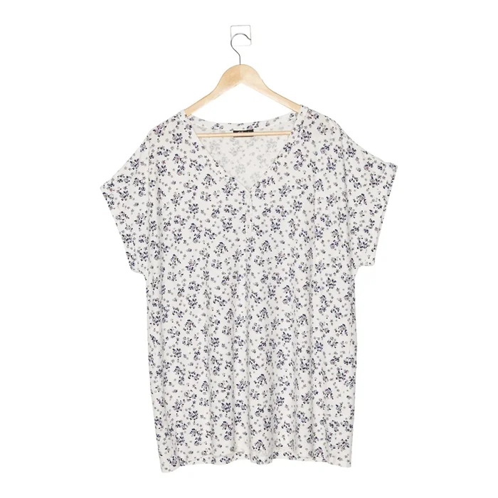 Women’s Plus Printed Top with Button Placket