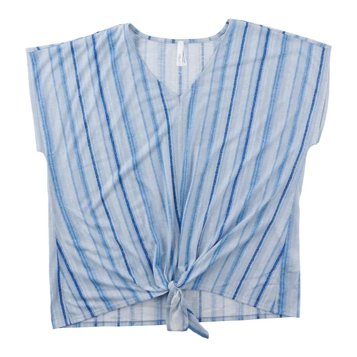 Women’s Plus Short Sleeve Tie Front Top