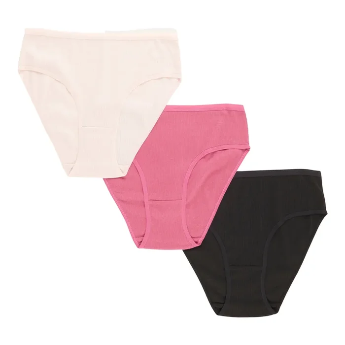 Women’s Ribbed Hi-Cut Briefs, 3-Pack