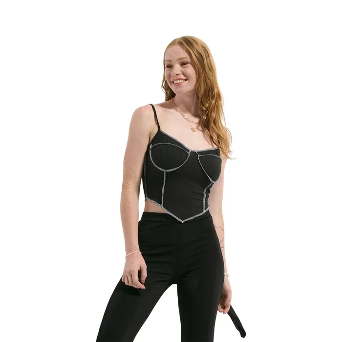 Women’s Sleeveless Top with Piping Detail