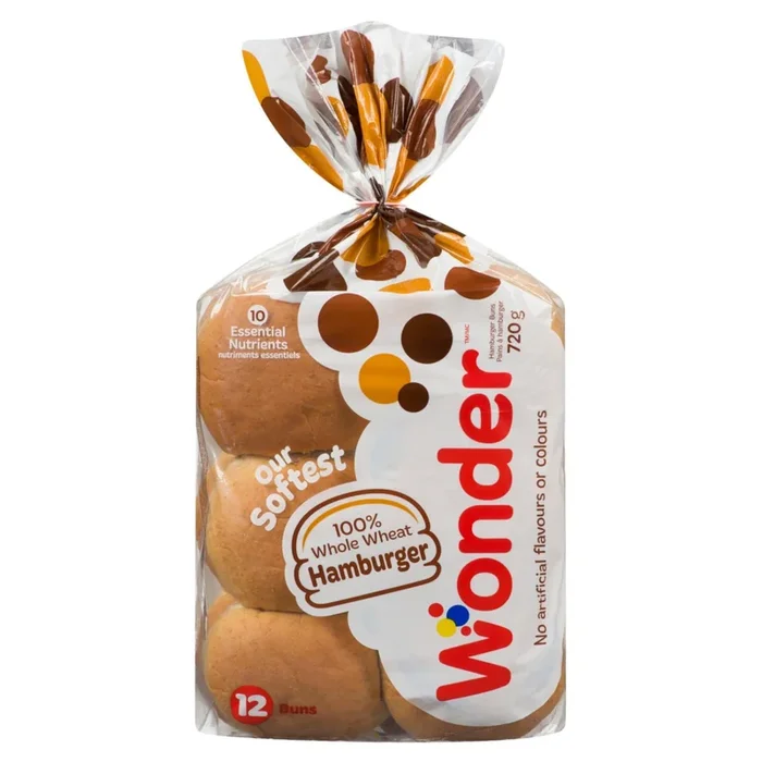 Wonder Whole Wheat Hamburger Buns, 12-Pack, 720-g