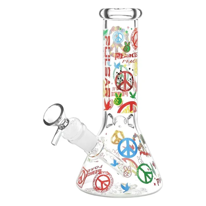 World Peace Sign Beaker Bong – 8 IN