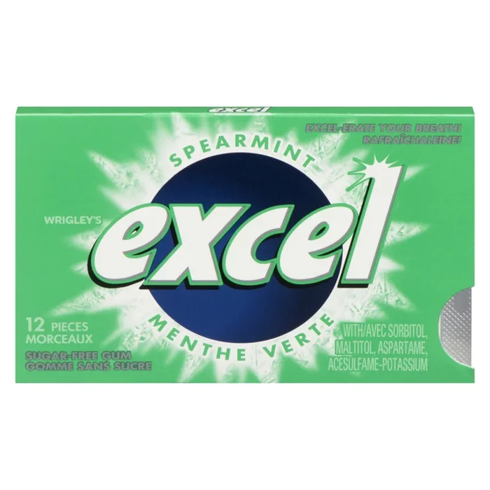 Wrigley’s Excel Spearmint Chewing Gum – 12pk.