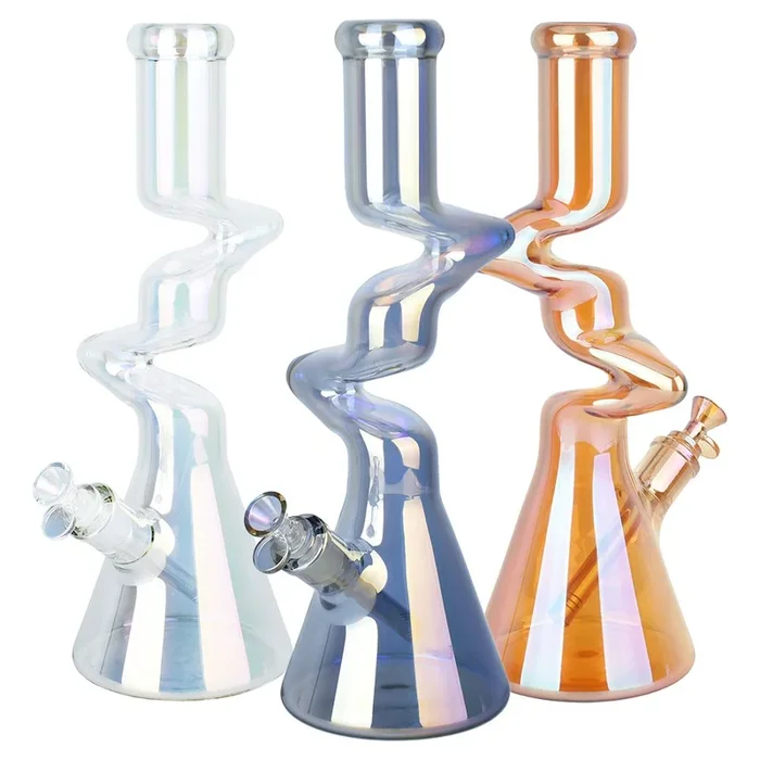 XL Twisty Tunnel Electroplated Glass Bong – 15″