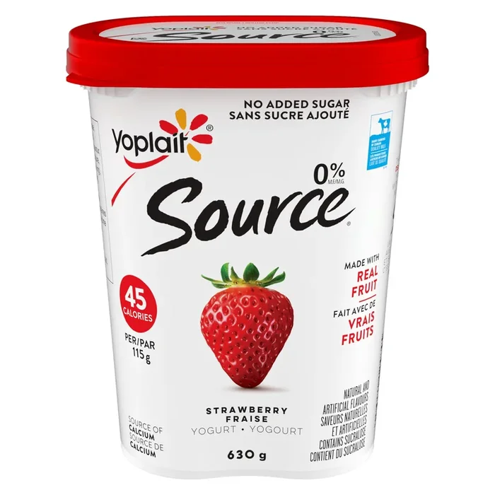 Yoplait Source Yogurt Strawberry 0% M.F., 630 g
