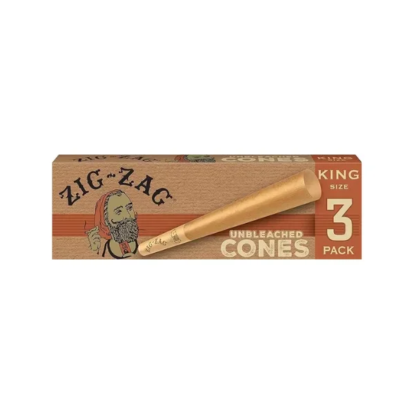 Zig Zag Unbleached Cones 3pk – King Size
